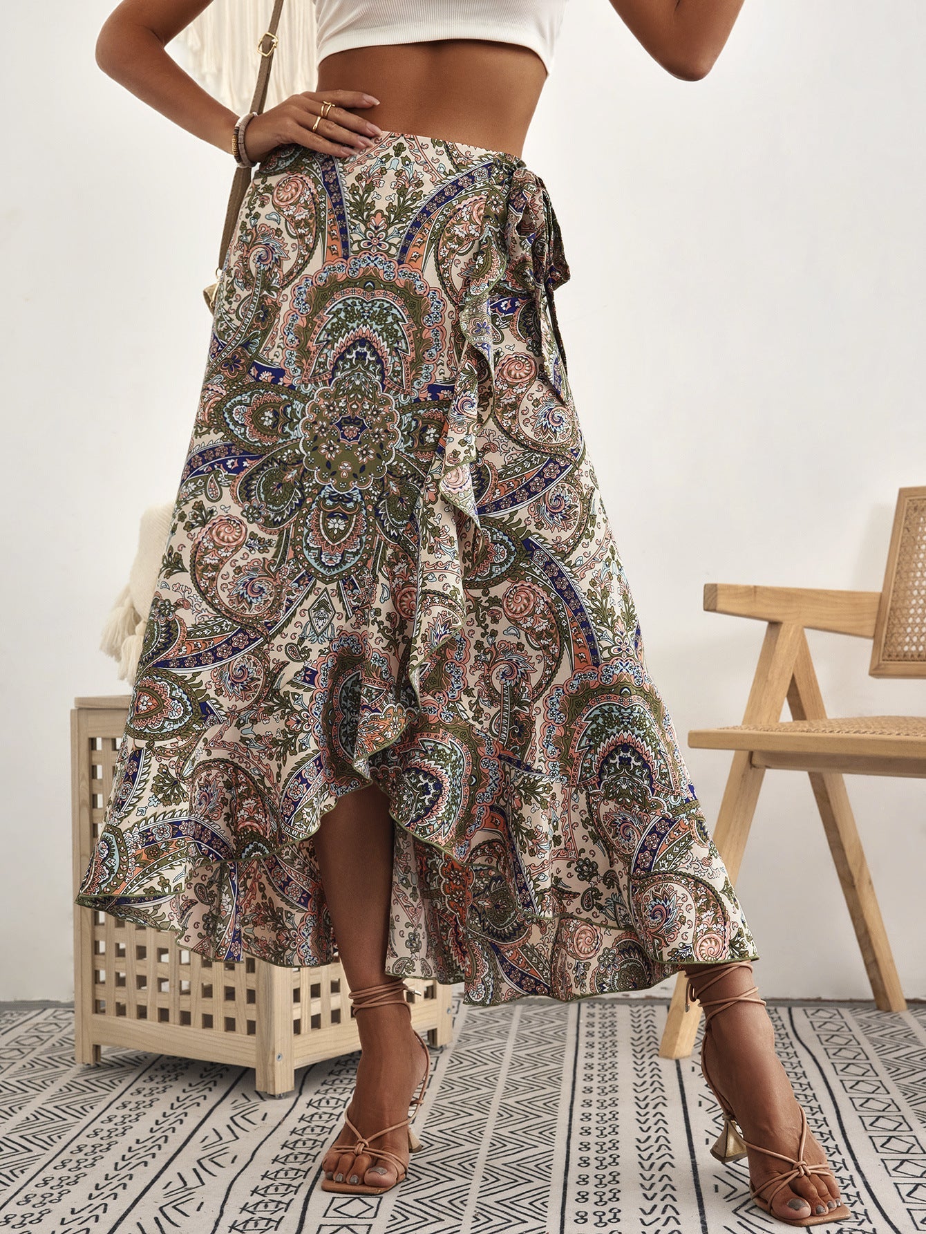 Falda estilo boho con volantes inspirada en Isabella Sol y Pinterest.