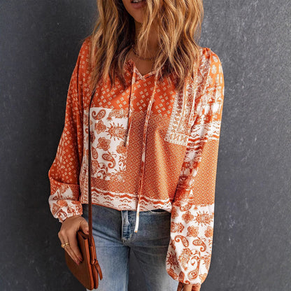 Blusa de manga larga con estampado bohemio de Isabella Sol