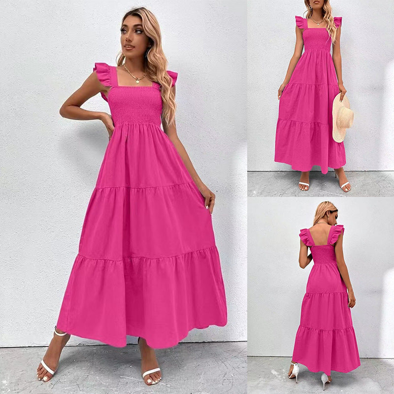 Elegante vestido largo con volantes de Isabella Sol