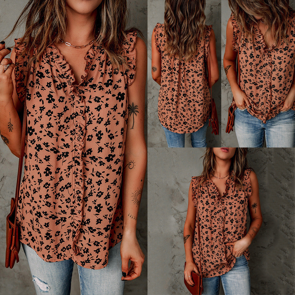 Blusa sin mangas con estampado de leopardo de Isabella Sol