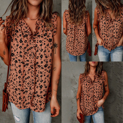 Blusa sin mangas con estampado de leopardo de Isabella Sol
