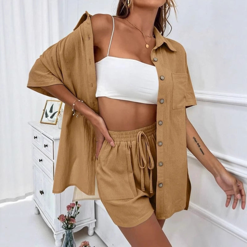 Conjunto elegante de camisa y shorts de Isabella Sol