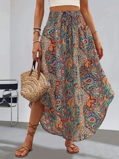 Falda de corte A con estampado floral bohemio de Isabella Sol