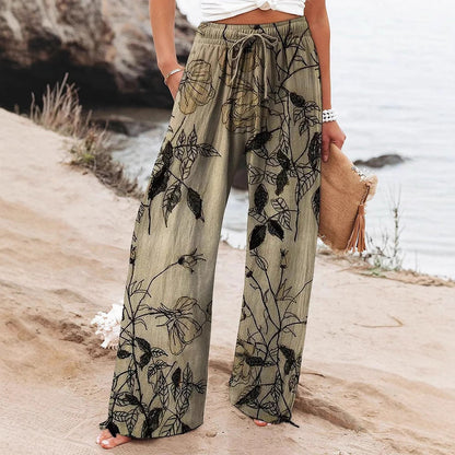 Pantalones de yoga de talle alto con estampado floral de Isabella Sol.
