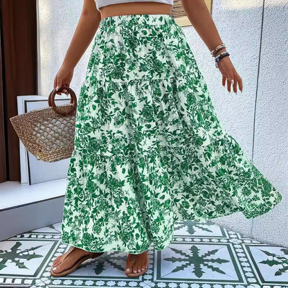 Falda larga de talla grande con estampado floral de Isabella Sol