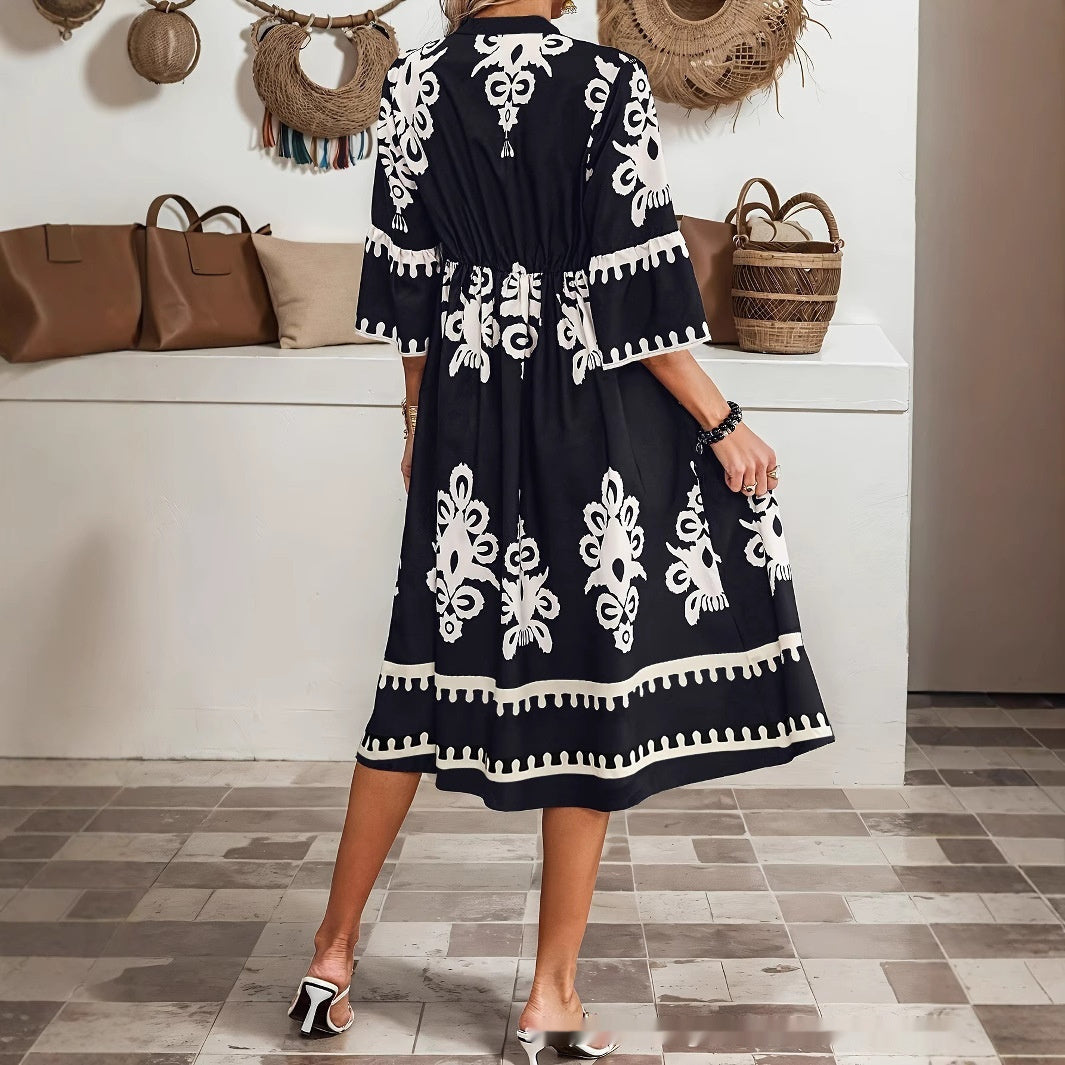 Vestido bohemio con escote en V de Isabella Sol