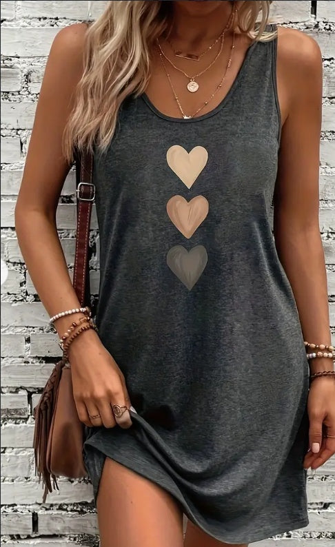 Heart Print Isabella Sol Everyday Tank Dress