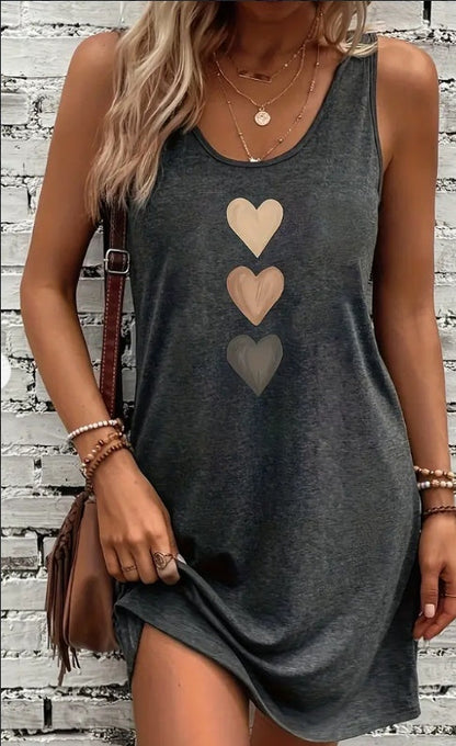 Heart Print Isabella Sol Everyday Tank Dress