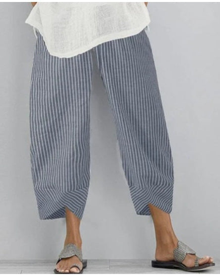 Pantalones con estampado bohemio y cintura elástica de Isabella Sol.