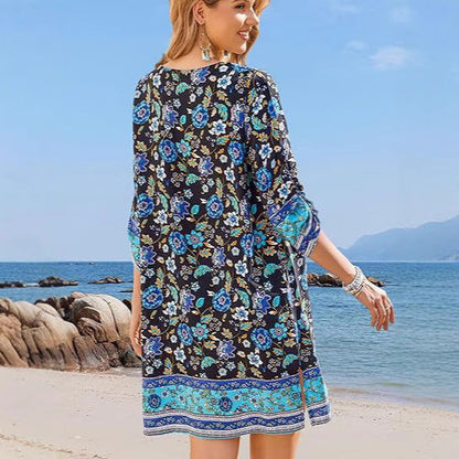 Minivestido bohemio floral con borlas de Isabella Sol