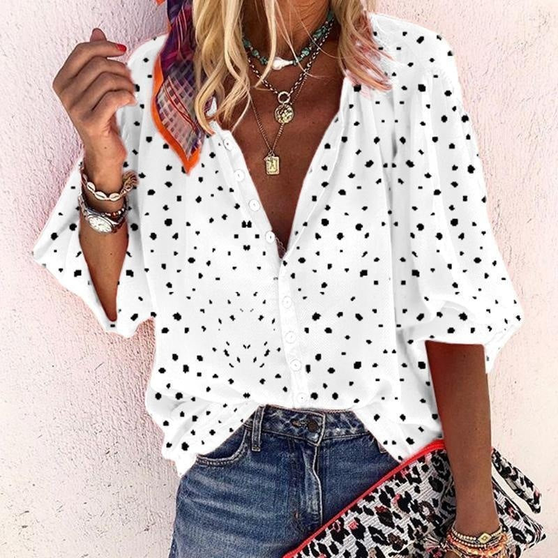 Blusa elegante estampada de manga larga de Isabella Sol