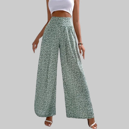 Pantalones casuales Isabella Sol de pierna ancha con estampado floral