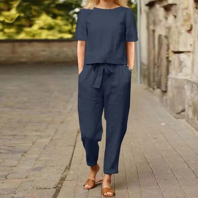 Conjunto de lino vintage de Isabella Sol - Conjunto Capri de verano