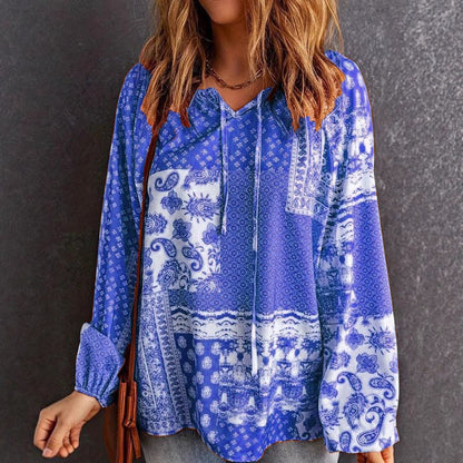 Blusa de manga larga con estampado bohemio de Isabella Sol