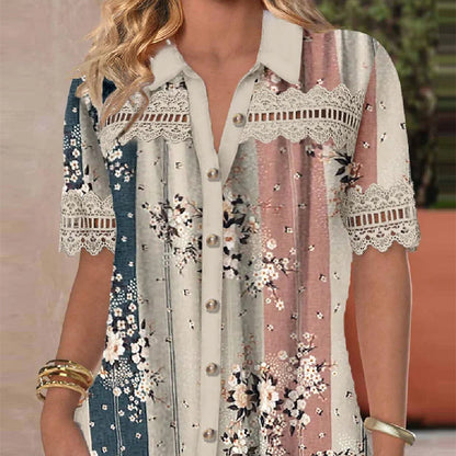 Chic Lace Digital Print Cardigan by Isabella Sol