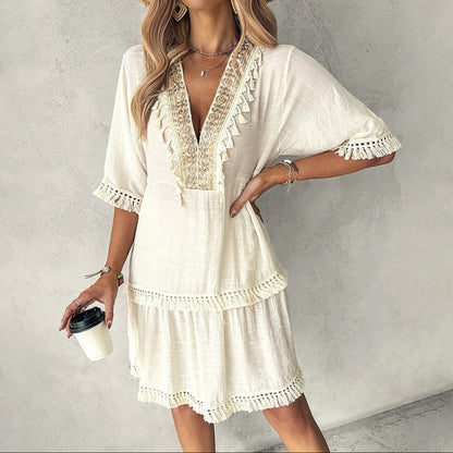 Elegante vestido de verano con escote en V de Isabella Sol