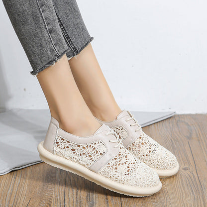 Breathable Crochet Isabella Sol Casual Flat Shoes