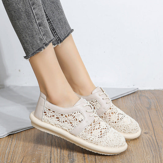 Breathable Crochet Isabella Sol Casual Flat Shoes