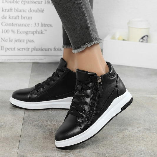 Sleek Leather Sneakers Isabella Sol Board Shoes