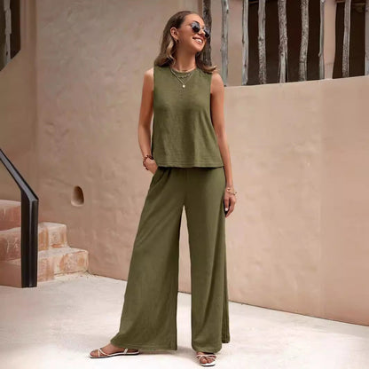Elegante conjunto holgado de algodón de Isabella Sol.