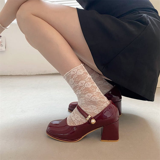 Retro Mary Jane High Heels by Isabella Sol