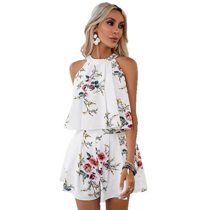 Conjunto de shorts de verano con estampado floral fresco de Isabella Sol