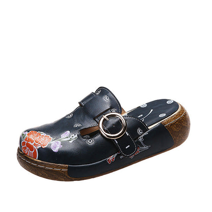 Zuecos de plataforma con estampado floral bohemio de Isabella Sol