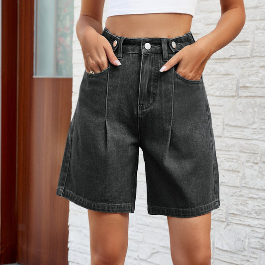 Pantalones cortos vaqueros con cintura ajustable de Isabella Sol para mujer