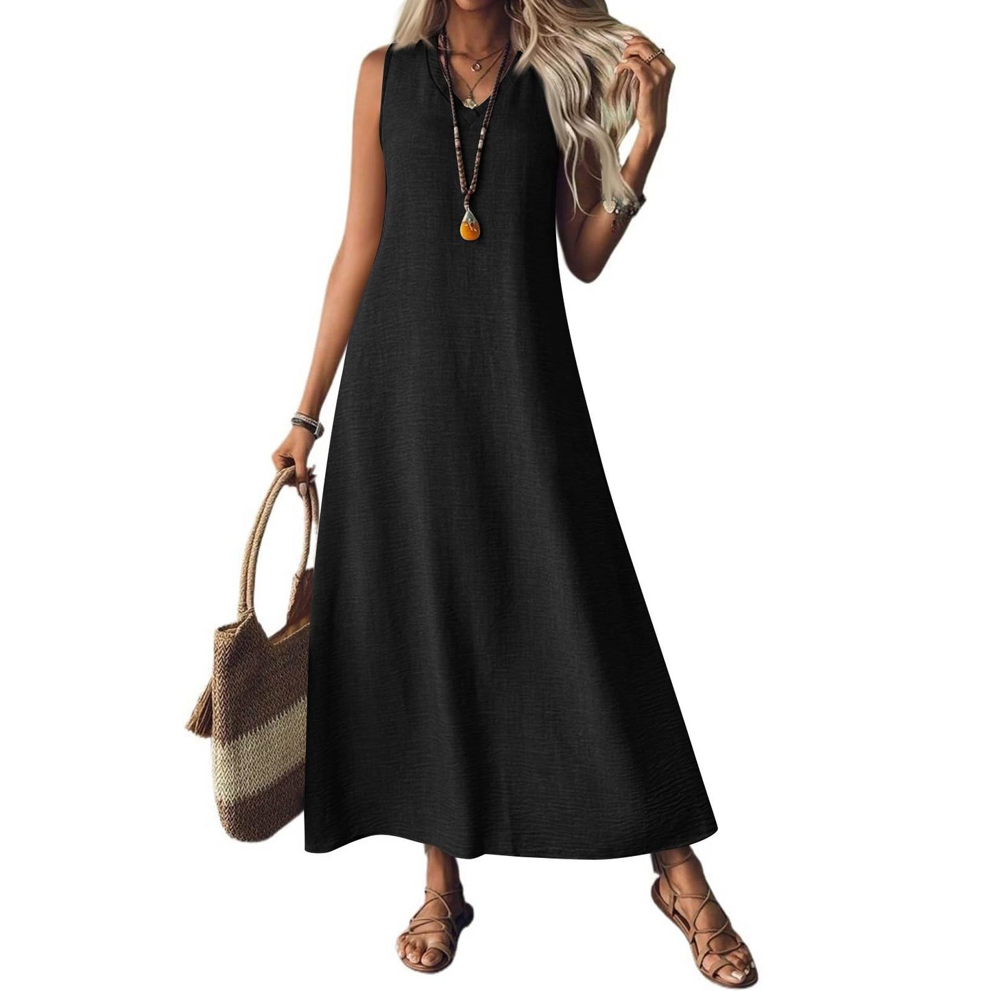 Elegante vestido sin mangas de cáñamo de Isabella Sol