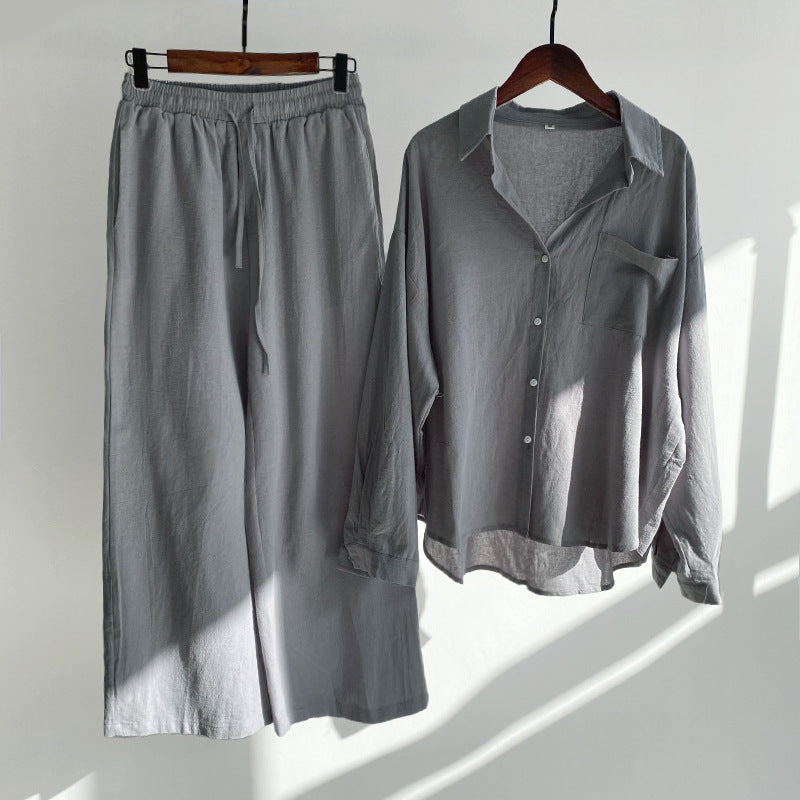 Conjunto relajado de algodón y lino de Isabella Sol.