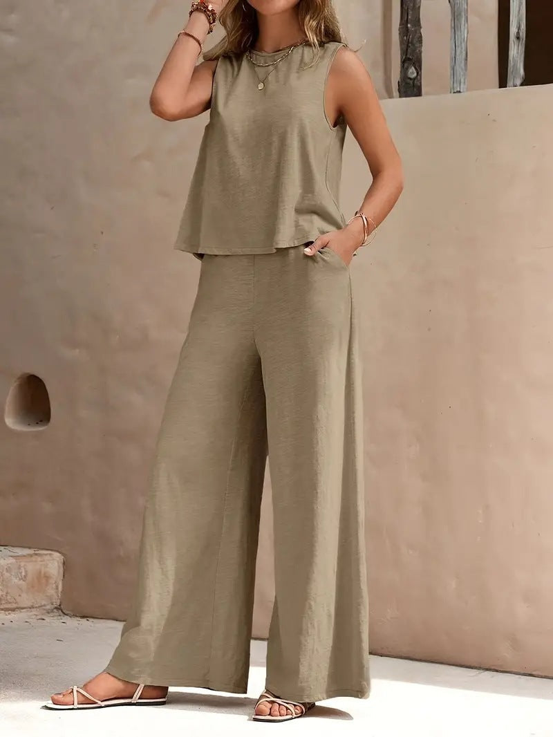 Elegante conjunto holgado de algodón de Isabella Sol.
