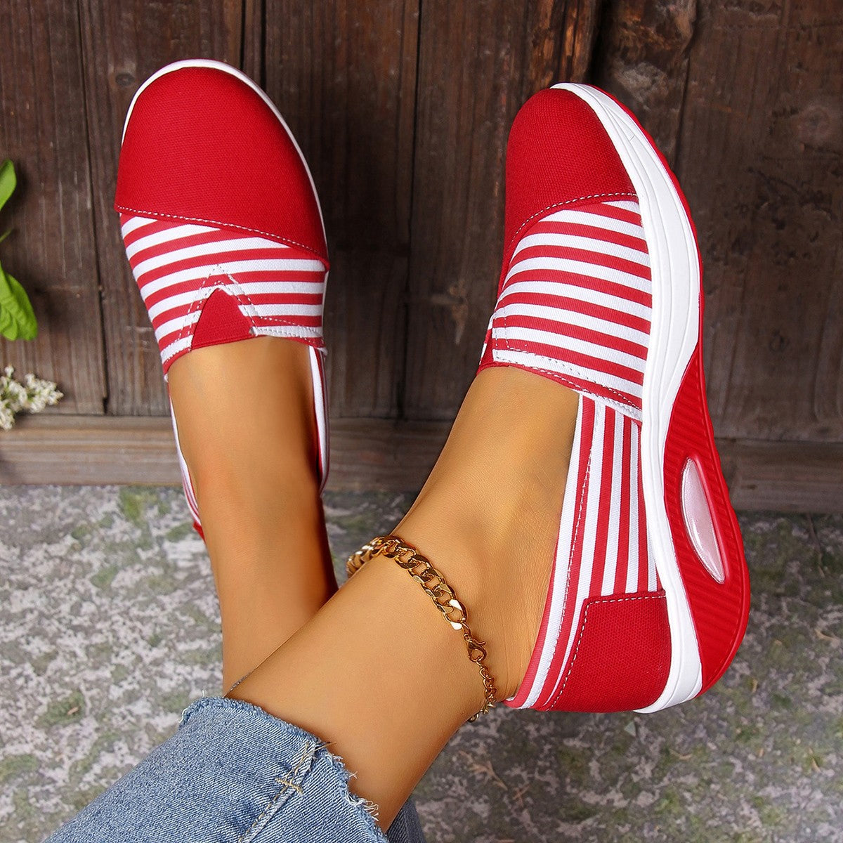 Striped Lightweight Slip-On Isabella Sol Women's Shoes