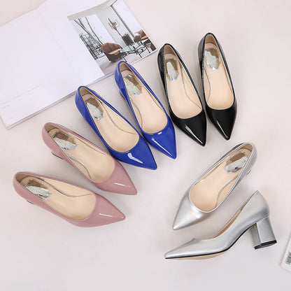 Elegantes tacones gruesos de punta de Isabella Sol