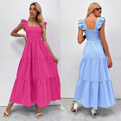 Elegante vestido largo con volantes de Isabella Sol