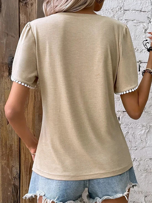 Camiseta de verano elegante de Isabella Sol con mangas tipo tulipán