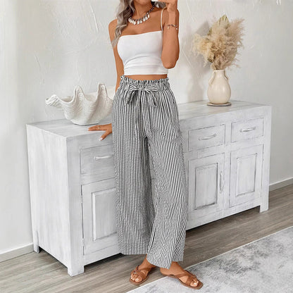 Pantalones rectos a rayas de Isabella Sol