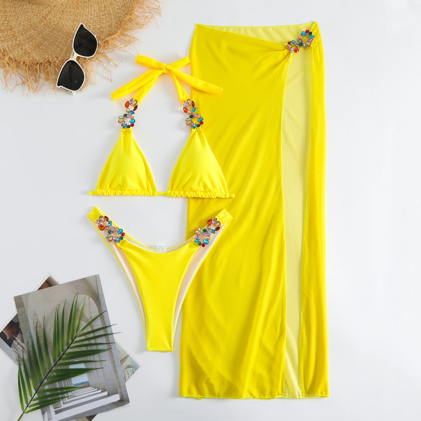 Conjunto de bikini de tres piezas Radiant Mesh de Isabella Sol