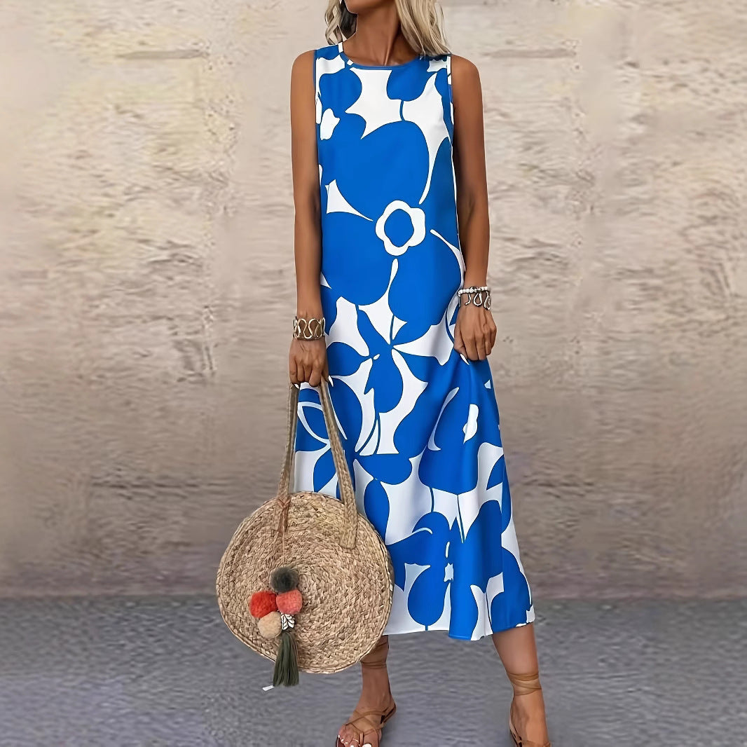 Vestido de verano sin mangas con estampado floral llamativo de Isabella Sol