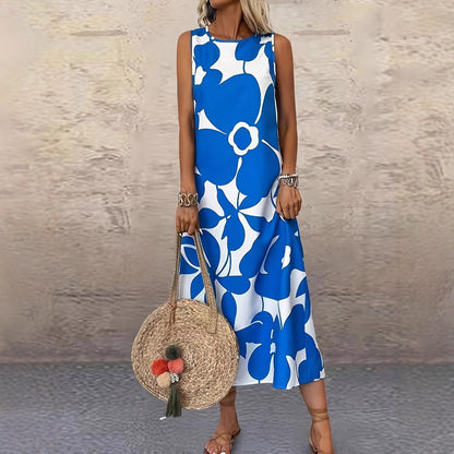 Vestido de verano sin mangas con estampado floral llamativo de Isabella Sol