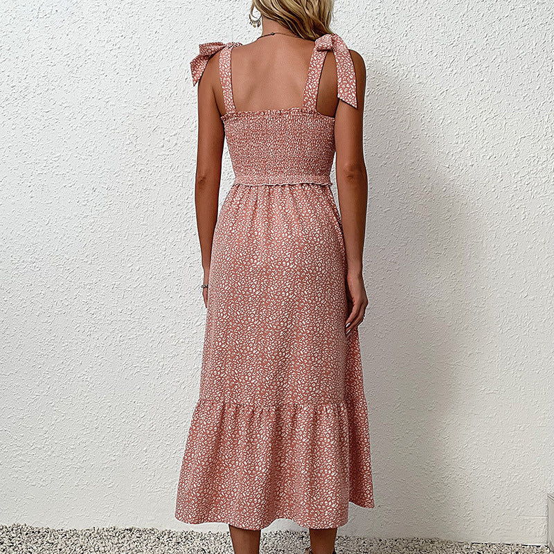 Vestido midi floral sin espalda de Isabella Sol