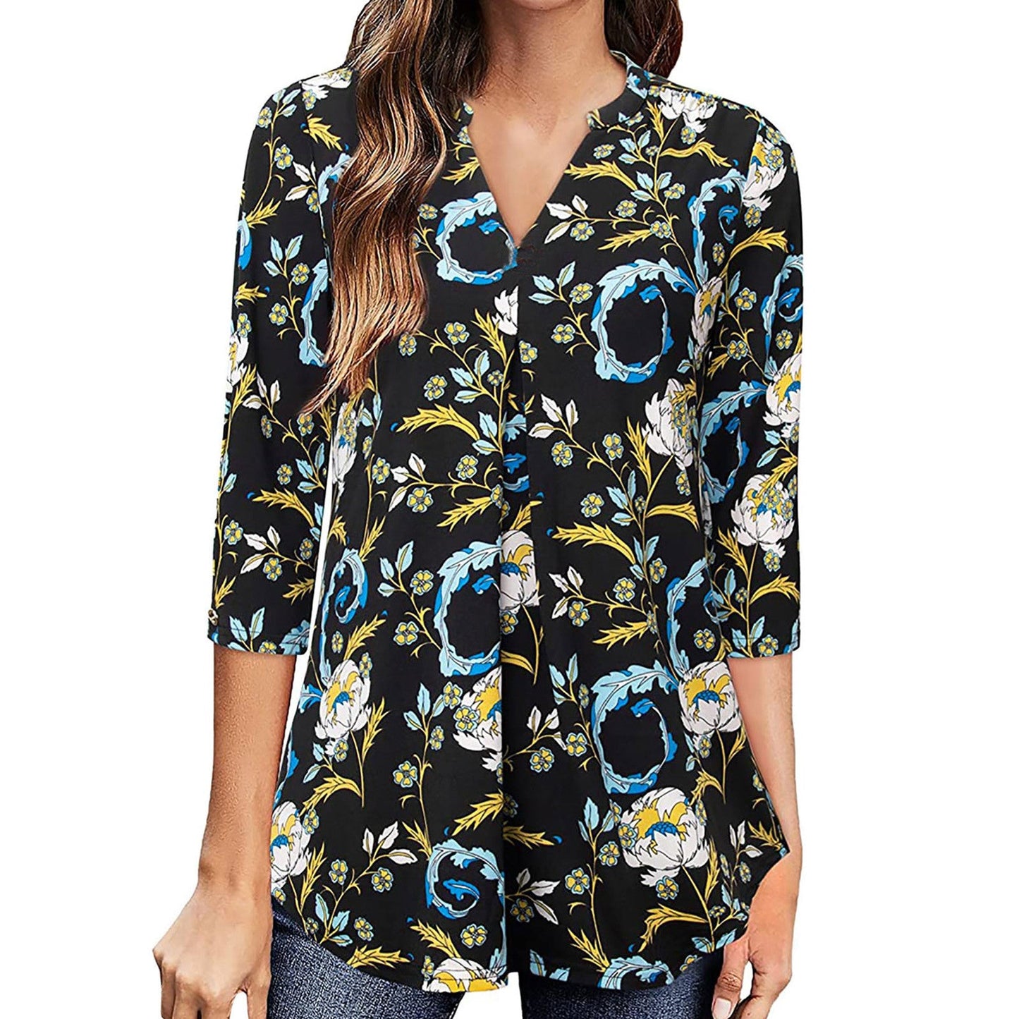 Top floral con escote en V de Isabella Sol