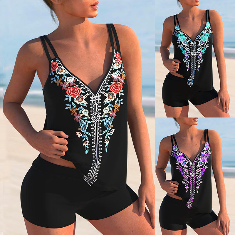 Floral Print Plus Size Bikini by Isabella Sol