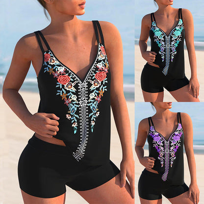 Floral Print Plus Size Bikini by Isabella Sol
