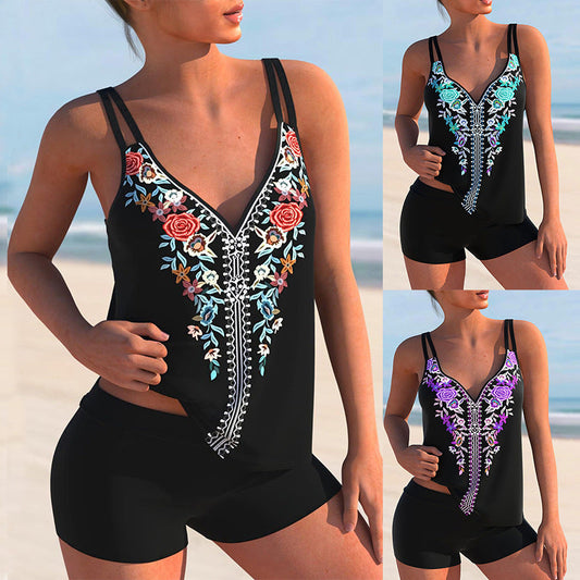 Floral Print Plus Size Bikini by Isabella Sol