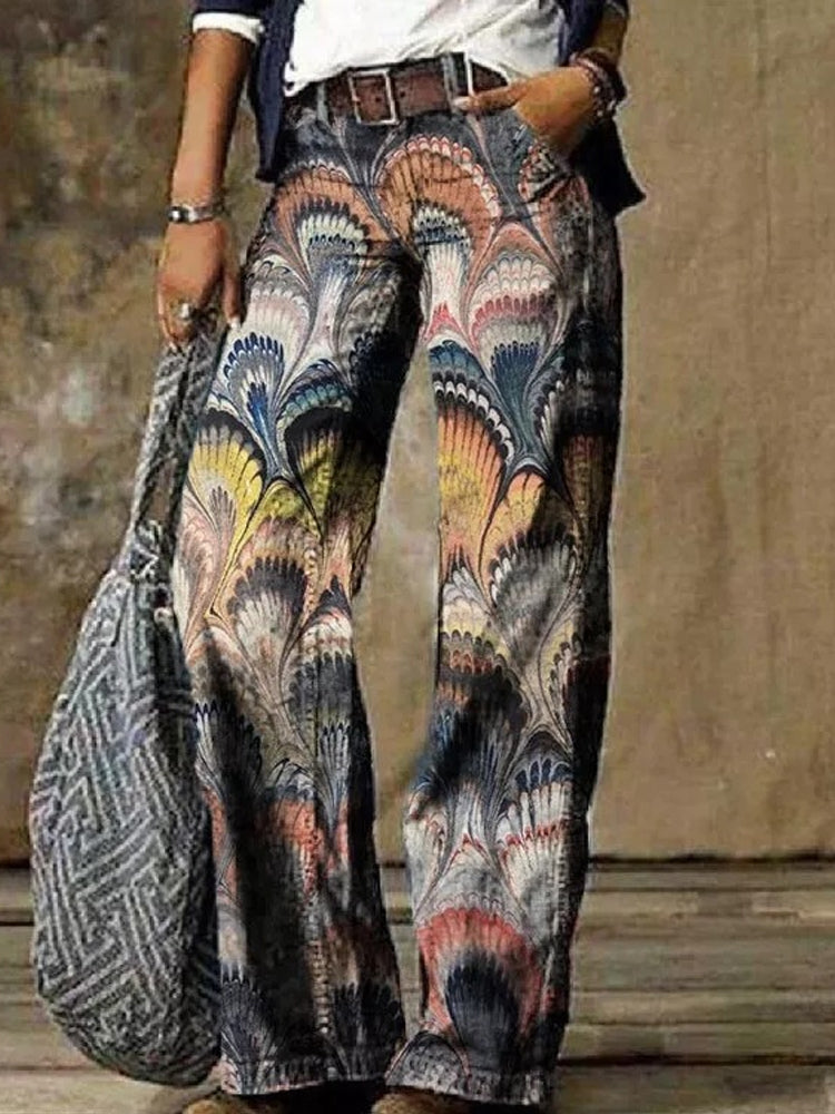 Pantalones anchos con estampado bohemio de Isabella Sol