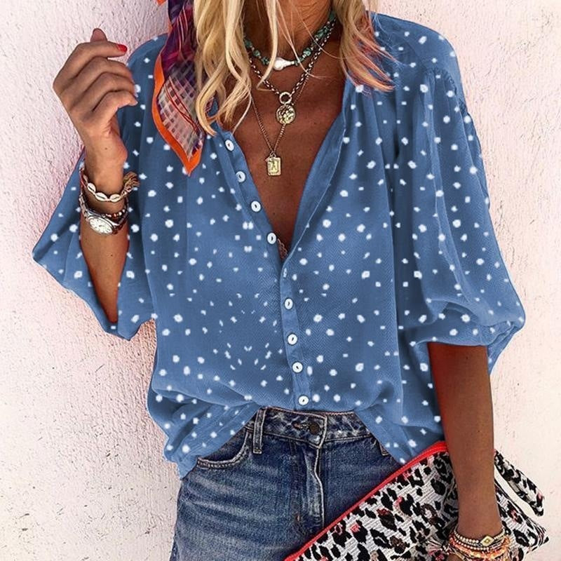 Blusa elegante estampada de manga larga de Isabella Sol