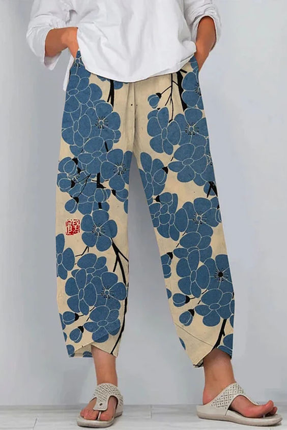 Pantalones con estampado 3D de Isabella Sol de Artful Linen