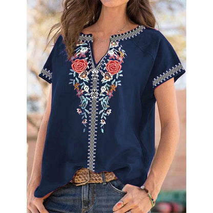 Top de manga corta con estampado étnico de Isabella Sol