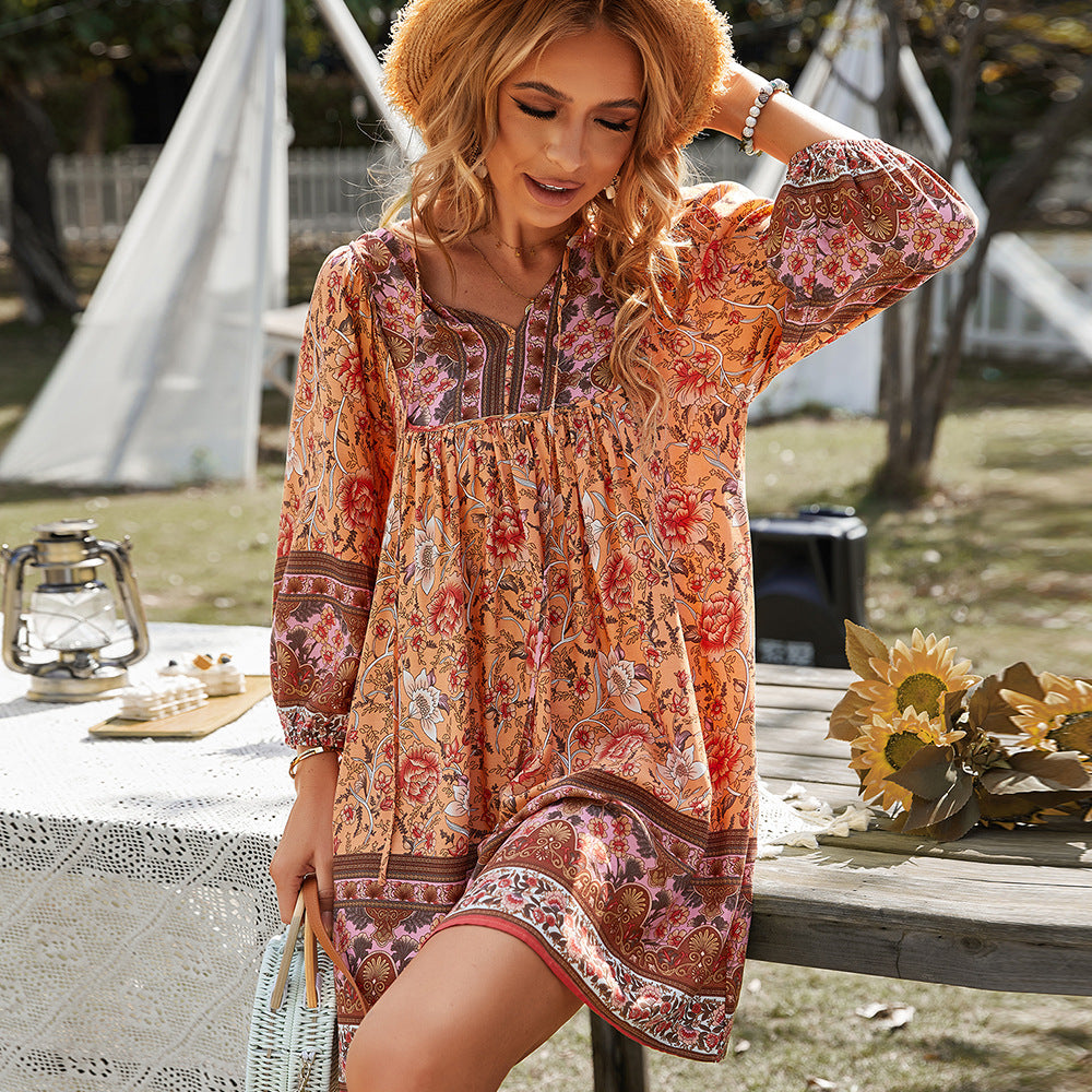 Vestido de verano bohemio floral de Isabella Sol