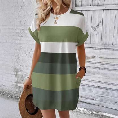 Striped Milk Silk Dress by Isabella Sol